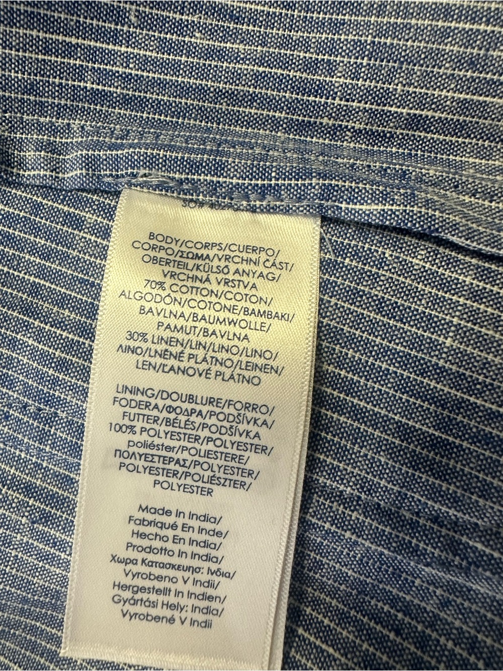 Chaps Blue Pinstripe Single-Button Blazer - Picture 5 of 5